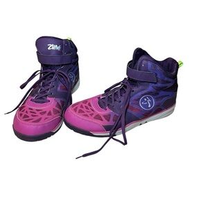 Zumba Energy Rush High Top Dance Shoes Sneakers Trainers purple pink 11 like new